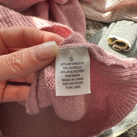 Adrienne Vittadini Pink Crew Neck Sweater with Ruffle Detail - Picture 5 of 10